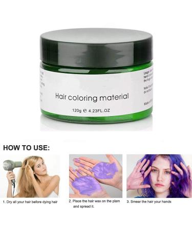 Temporary Hair Wax Color - Washable Green Hairstyle Dye for Men & Women | Natural Ingredients | 120g - Buy Online on SooperMarket.com