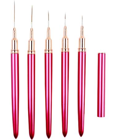 5Pcs Nail Arts Liner Brushes Painting Brush Set Thin Nail Arts Dotting Drawing Pen 4/8/12/20/25mm Suitable For Home Use - Buy Online on SooperMarket.com