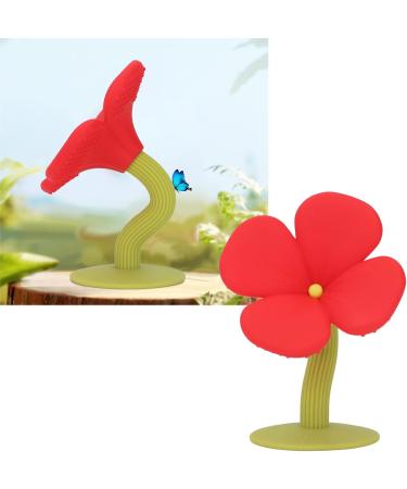 Plplaaoo Baby Teething Ring - Washable Food-Safe Silicone Ideal Gift for Toddlers Boiled Water Safe Rose Red - Buy Online on SooperMarket.com