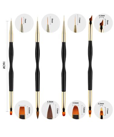 4pcs UV Gel Nail Brush Set - Professional Nail Art Brushes for Home | Gel Brush & Nail Accessories - Buy Online on SooperMarket.com