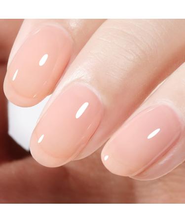 AILLSA Nude Gel Polish Jelly Gel Polish Light Rose Pink Skin Color Sheer Nail polish Cherry Blossom Translucent Neutral Soak Off UV/LED Lamp French Manicure & Home Salon 15 ML