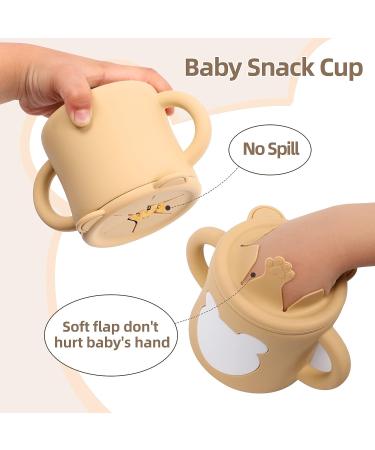 ROISDIYI Silicone Sippy Cup for Baby 6 Months | 8 OZ Spill-proof with Straw & Snack Cup-Lid | Easy Hold Handles | Sky Blue - Buy Online on SooperMarket.com