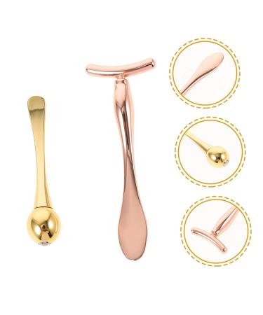 Golden Eye Massage Roller & T-Bar Set | Skin Care Tools for Eye Creams & Facial Masks | International Shipping - Buy Online on SooperMarket.com