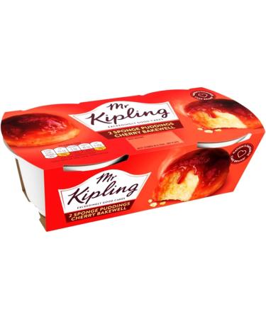 Classic Sponge Pudding Dessert Bundle - with Mr Kipling Steamed Sponge Puddings in 3 Flavours - Lemon Cherry Bakewell and Raspberry - Microwaveable and Delicious (6 x 90g) - Buy Online on SooperMarket.com