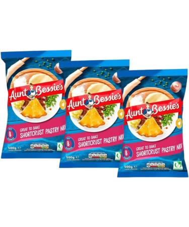 Shortcrust Pastry Mix Bundle Containing Aunt Bessie's Delicious Shortcrust Pastry Mix 500g (3 Pack) - Buy Online on SooperMarket.com