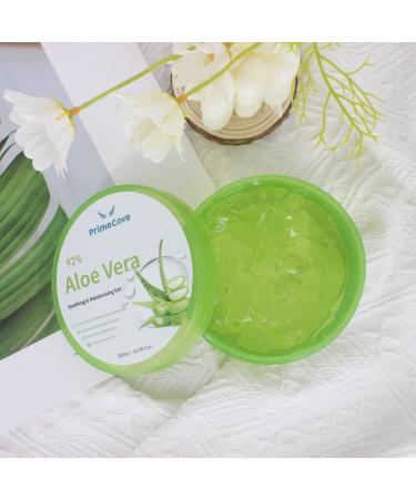 PrimeCove - 92% Aloe Vera Gel (300ml) | Soothing & Cooling | For Hair Face & Body | Fast-Absorbing Moisturiser | Skin-Firming & Protective | All Skin Types - Buy Online on SooperMarket.com