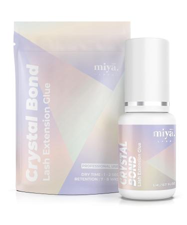 MIYA LASH Crystal Bond Professional Eyelash Extension Glue | 8 Weeks Retention | 1-2 Sec Dry Time | Volume & Classic Adhesive | Extra Strong Clear Lash Glue 5ml - Buy Online on SooperMarket.com
