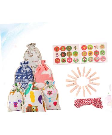 RORPOIR 51pcs Christmas Countdown Calendar Christmas Calendar Pouch Christmas Hanging Halloween Burlap Bag - Buy Online on SooperMarket.com