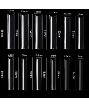 JZK 240x XXXL Clear Half Cover Extra Long Square Nail Tips For Acrylic Extensions No C Curve False Nail Tips Long For Gel And Acrylic Nails 3XL Finger Nail Extension Tips - Buy Online on SooperMarket.com
