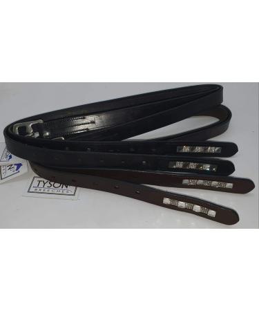 Children stirrup straps leather glittering Big Liz Braun Black 100 110 120 cm straps stirrup numbered Tysons (110 cm black) 110 cm black