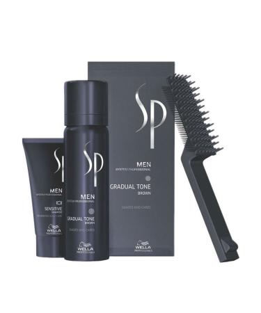 SP WELLA SP Men Gradual Tone Brown Set (Shampoo (30ml) Colour Foam (60ml) Comb) 90 ml