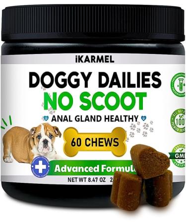 Doggy Dailies Anal Gland Support Chews | No Scoot Supplements with Pumpkin | Vet-Formulated for Dog Digestion | 60 Chews - Buy Online on SooperMarket.com