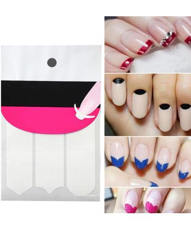1Sheet French Nail Stickers Manicure Nail Art Stencils Nail Art Sticker 3-in-1 Guide Stickers Self-adhesive Sticker Tips For Manicure DIY Nail Art Tools - Buy Online on SooperMarket.com