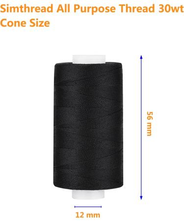 Simthread All Purpose Polyester Thread - 400 Yards - White and Black - Pack of 2 - Buy Online on SooperMarket.com