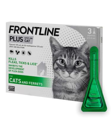 Frontline PLUS Spot On Cat Flea Treatment 3 pipettes
