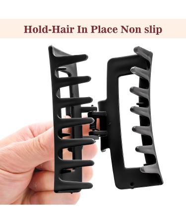 2 Pack Matte Square Claw Clips 3.5 Inch Medium Hair Clamps - Non-slip & Fashionable Hair Accessories for Women and Girls - Buy Online on SooperMarket.com