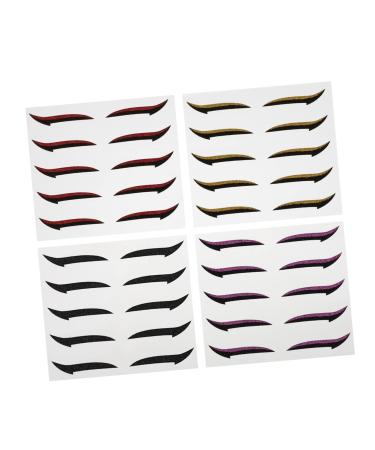 FOYTOKI 20 Pairs Eyeshadow Stickers Face Makeup Stickers Face Glitter Stickers Eyeliner Stencil Sticker Glue