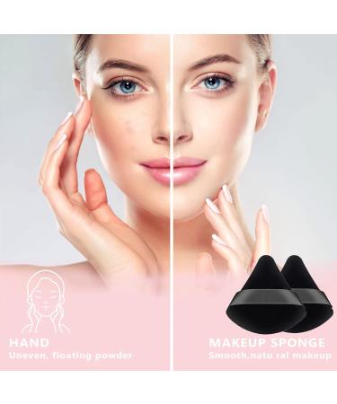 12 Pcs Powder Puff Makeup Triangle Powder Puff Soft Powder Puffs Sponge Reusable Makeup Triangle Sponges with Strap for Loose Powder Body Eyes Cosmetic Foundation Wet Dry Makeup Tool Black - Buy Online on SooperMarket.com