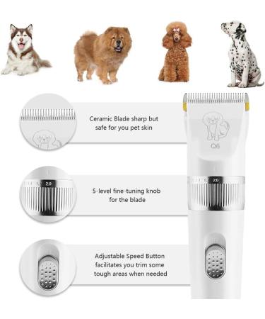 2-Speed Dog Clippers Grooming Kit - Rechargeable, Low Noise Trimmer for Dogs & Cats - Buy Online on SooperMarket.com