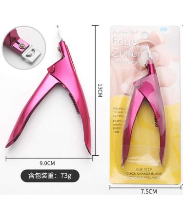 AnHua 1Pcs False Nail Clipper Acrylic Nail Tips Cutter Rustproof Stainless Nails Clipper Kit Nail Catcher Trimmer Manicure Tool for Artificial Gel Nail (Rose Red) - Buy Online on SooperMarket.com