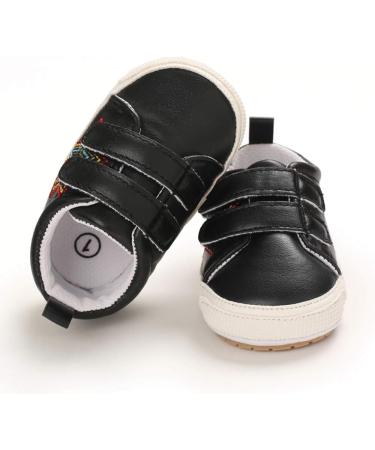 Cheerful Mario Baby First Walking Shoes - Soft PU Leather Prewalkers 3-6 Months (Black Star) - Buy Online on SooperMarket.com