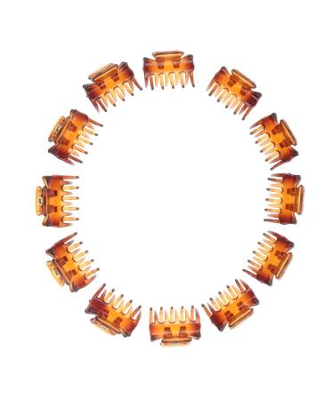 Fityle 12-Piece Resin Mini Hair Clip Set - Trendy Hair Grippers & Claws | Stylish Hair Accessories in Coffee Color for All Hair Types - Buy Online on SooperMarket.com