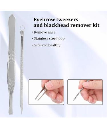 Eyebrow Tweezer & Pimple Popper Tool | Anti-Slip Handle for Comfortable Grasp | Facial Freckle Removal - Buy Online on SooperMarket.com