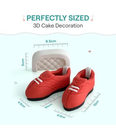 SugarArt Football Boot Set Edible Cake Topper - (Red) Handmade Football Cake Decorations - Perfect on Fondant Butter Cream & More - Football Cake Toppers - Made of Sugar - Contains Food Colors - Buy Online on SooperMarket.com