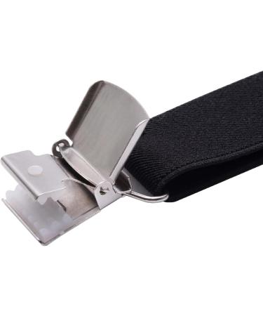 Gunsound Suspenders for Men & Women - Adjustable Elastic 3.5cm Wide X-Shape 4 Strong Clips Black - International Shipping Available - Buy Online on SooperMarket.com