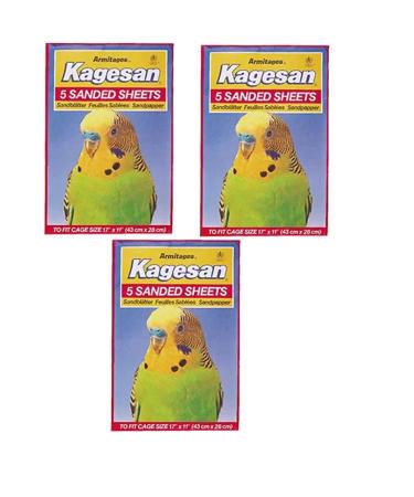 RS Pet BIRD CAGE SAND PAPER SHEETS 3X5 PACK 15 SHEETS 17"X11" 43X28