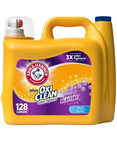Arm & Hammer Plus OxiClean Odor Blasters Fresh Burst 128 Loads Liquid Laundry Detergent 166.5 Fl oz Fresh Burst 166.5 Fl Oz (Pack of 1)