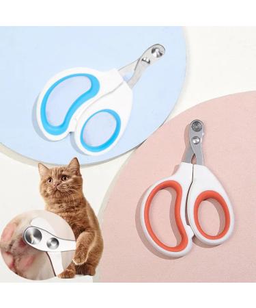 2PCS Pet Nail Clippers with 2mm Round Cutout for Cats/Birds/Small Animals - Avoid Over Cutting Nail Clippers for Hyperactive Cats Who Like to Struggle - Injury-Free Nail Cutting for Novice pet Family