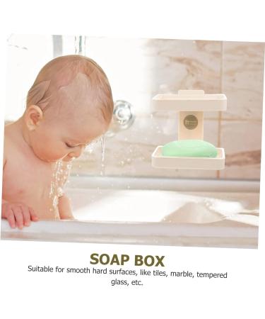 Anneome Soap Box House Draining Dish -mounted Soap Dishes Bathroom Decor Soap Holder for Shower Soap Stand Plastic Soap Dispenser Desk Topper Kitchen Double Layer White Drainer Rack Abs - Buy Online on SooperMarket.com