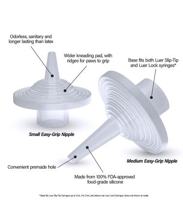 Easy-Grip Nipple Medium - 2-Pack Clear | Nursing Baby Animals - Buy Online on SooperMarket.com