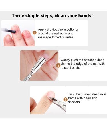 Stainless Steel Cuticle Cutter Set - Pusher, Nipper, Scissors & Scraper for Manicure & Pedicure - Buy Online on SooperMarket.com