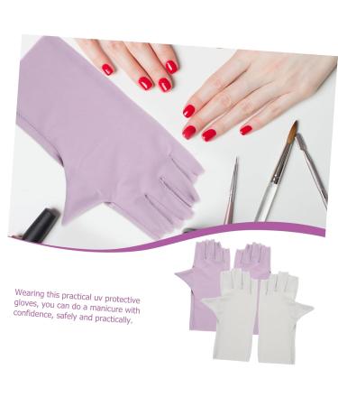 Amosfun 2 Pairs Pink Gloves Fingerless Gloves Nail Uv Gloves Gel Nail Lamp Uv Gloves Uv Gloves for Gel Nail Lamp Uv Protection Gloves for Nail Uv Nail Gloves Thin Section Accessories Nylon - Buy Online on SooperMarket.com