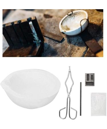 Salmue Graphite Crucible Set - Melting Kit with Ingot Mold, Silica Crucible, Graphite Rod, 25cm Tong for Gold, Silver, Platinum - Buy Online on SooperMarket.com