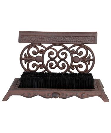 MAISONICA Decorative Cast Iron Shoe Scraper Boot Brush Cleaner Brown