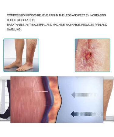 Calf Compression Cuff for Men & Women - 20-32 mmHg Varicose Vein Socks for Swelling & Edema Relief - Buy Online on SooperMarket.com