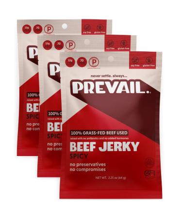Bulk Grass Fed Beef Jerky - Low Sodium, Keto, Paleo | Spicy 3 Pack (2.25oz each) | 12g Protein | Gluten & Soy Free - Buy Online on SooperMarket.com