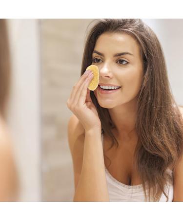 Baluue Natural Facial Sponge Round Cleansing Sponge Cosmetic Removal Sponge Portable Sponge for Facial Cleansing Exfoliating Makeup Removal - Buy Online on SooperMarket.com
