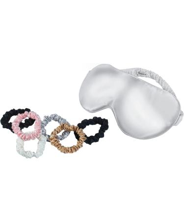 Belle De Nuit Silk Sleep Mask & Chouchou Silk Hair Scrunchies Gift Set - 100% Mulberry Silk - Toffee - Buy Online on SooperMarket.com