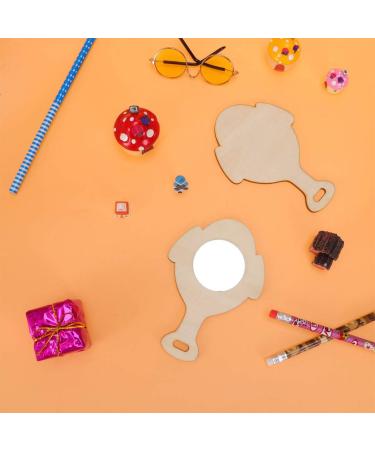 Beavorty 10pcs Crafts Mirrors Handheld Princess Mirror Toy Mini Painting Mirror Birthday Present Diy Wood Mini Mirror Late Handmade Toys Kids Puzzle Unbreakable Child Wooden - Buy Online on SooperMarket.com