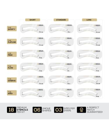 Reusable Eyebrow Stencils - 18 Count Kit for Perfect Brow Shaping - Parallel Products - Buy Online on SooperMarket.com
