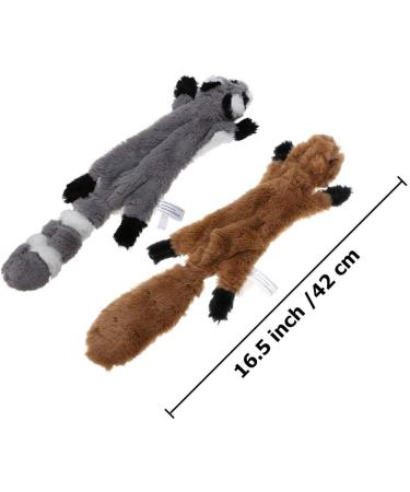 Stuffingless Dog Toy Squirrel Raccoon Squeaky Plush Dog Toy Stuffingless Dog Chew Toy for Small Medium Dogs - 2 Pack 45cm 2 Packs 45cm - Buy Online on SooperMarket.com