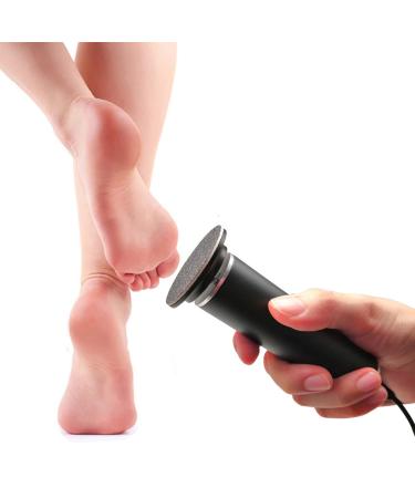 Electric Foot Callus Remover (Speed Adjustable) with 60pcs Replacement Pads Professional Pedicure Foot File Sander Tool for Women Men Dead Dry Hard Skin Removal (Black)