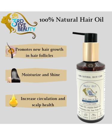 100% Natural Hair Oil | Argan Jojoba Rosemary & Tea Tree - Moisturize & Hydrate Dry Hair - Buy Online on SooperMarket.com
