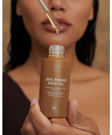 Buy Sweet July Skin Irie Power Face Oil - Moisturizing Illuminating & Hydrating | Vegan Clean Formula with Squalene Neem & Turmeric - 1 Fl Oz - Buy Online on SooperMarket.com