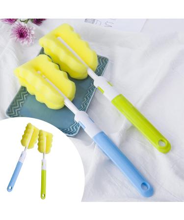 8-Piece Foam & Bottle Cleaning Brush Set for Baby Bottles & Cups - Orange Blue Green Pink - Buy Online on SooperMarket.com