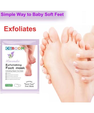 5 Pairs Foot Peel Mask lavender Foot Exfoliating Mask Socks Calluses Remover Dead Skin Moisturizing Feet Peeling Mask for Dry Skin Cracked Heels Foot SPA Socks for Women and Men (Lavender) - Buy Online on SooperMarket.com